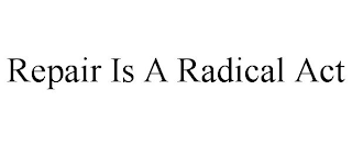 REPAIR IS A RADICAL ACT