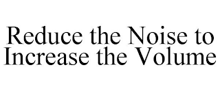 REDUCE THE NOISE TO INCREASE THE VOLUME