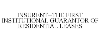 INSURENT--THE FIRST INSTITUTIONAL GUARANTOR OF RESIDENTIAL LEASES