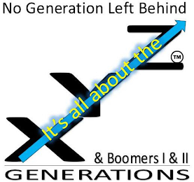 NO GENERATION LEFT BEHIND IT'S ALL ABOUT THE XYZ & BOOMERS I & II GENERATIONS