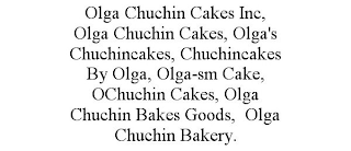 OLGA CHUCHIN CAKES INC, OLGA CHUCHIN CAKES, OLGA'S CHUCHINCAKES, CHUCHINCAKES BY OLGA, OLGA-SM CAKE, OCHUCHIN CAKES, OLGA CHUCHIN BAKES GOODS, OLGA CHUCHIN BAKERY.