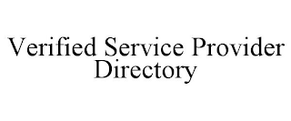 VERIFIED SERVICE PROVIDER DIRECTORY