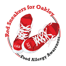 RED SNEAKERS FOR OAKLEY OAK LEY FOOD ALLERGY AWARENESS