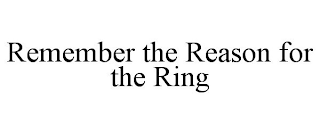 REMEMBER THE REASON FOR THE RING