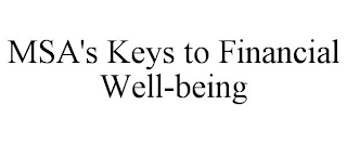 MSA'S KEYS TO FINANCIAL WELL-BEING