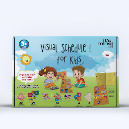 FIVERR. FIVERR.FIVERR. FIVERR. FIVERR. FIVERR. 3+ AGE VISUAL SCHEDULE! FOR KIDS ORGANIZE DAILY ACTIVITIES AND TASKS 122 MAGNETIC CARDS & 2 MAGNETIC BOARDS 30 MAGNETIC CIRCULAR START LUNCHBOX TIDY UP H