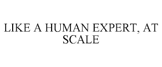 LIKE A HUMAN EXPERT, AT SCALE