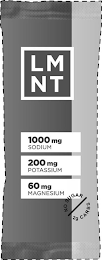 LMNT 1000 MG SODIUM 200 MG POTASSIUM 60 MG MAGNESIUM NO SUGAR 2G CARBS