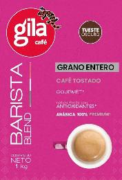 GILA CAFÉ TUESTE OSCURO BARISTA BLEND GRANO ENTERO CAFÉ TOSTADO GOURMET* NATURLAMENTE CON ANTIOXIDANTES* ARÁBICA 100% PREMIUM* CONTENIDO NETO 1KG