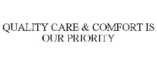 QUALITY CARE & COMFORT IS OUR PRIORITY