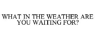 WHAT IN THE WEATHER ARE YOU WAITING FOR?