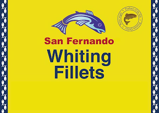 SAN FERNANDO WHITING FILLETS WILD CAUGHT · PRODUCTS OF THE SEA · PREMIUM QUALITY