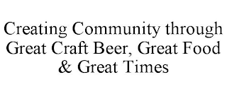 CREATING COMMUNITY THROUGH GREAT CRAFT BEER, GREAT FOOD & GREAT TIMES