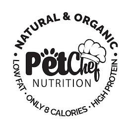 NATURAL & ORGANIC LOW FAT ONLY 8 CALORIES, HIGH PROTEIN PET CHEF NUTRITION