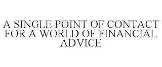 A SINGLE POINT OF CONTACT FOR A WORLD OF FINANCIAL ADVICE