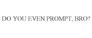 DO YOU EVEN PROMPT, BRO?