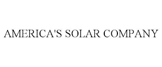 AMERICA'S SOLAR COMPANY