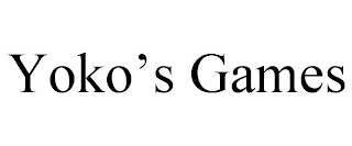 YOKO'S GAMES