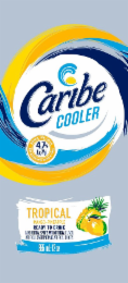 CARIBE COOLER DRINK ICE COLD REFRESHING SINCE 1987 4.7% ALC/VOL TROPICAL MANGO-PINEAPPLE READY TO DRINK CANE NEUTRAL SPIRITS WITH ARTIFICIAL FLAVOR, ARTIFICIAL SWEETENER AND ARTIFICIAL COLORS 355 ML -