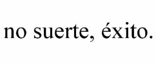 NO SUERTE, ÉXITO.