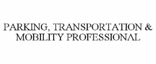 PARKING, TRANSPORTATION & MOBILITY PROFESSIONAL