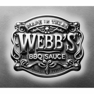 WEBB'S, BBQ SAUCE, DAMNEAR PERFECT, MADE IN TEXAS, 713, 281