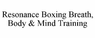 RESONANCE BOXING BREATH, BODY & MIND TRAINING