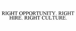 RIGHT OPPORTUNITY. RIGHT HIRE. RIGHT CULTURE.