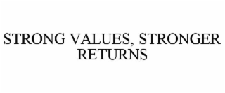 STRONG VALUES, STRONGER RETURNS