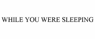 WHILE YOU WERE SLEEPING
