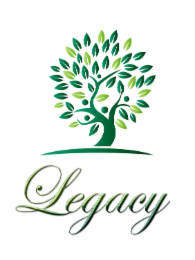 THE WORD LEGACY IN CURSIVE HANDWRITING BELOW THE TREE