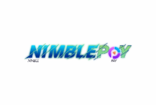 NIMBLEPAY WRITTEN USING PAY SYMBOL, SUBSTITUTING LETTER A IN THE WORD PAY. PAY SYMBOL IS A TRIANGLE TURNED WHERE TOP OF TRIANGLE POINTS RIGHT. PAY IS SURROUNDED BY COLOR CREATING CIRCLE. COLORS ARE BL