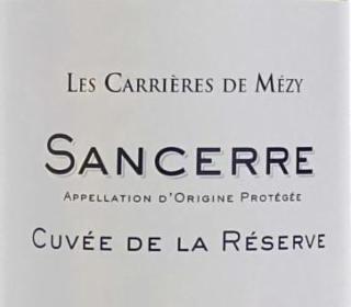 LES CARRIERES DE MEZY SANCERRE APPELLATION D'ORIGINE PROTEGEE CUVEE DE LA RESERVE