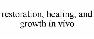 RESTORATION, HEALING, AND GROWTH IN VIVO