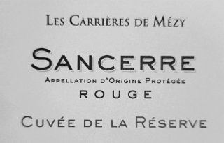 LES CARRIERES DE MEZY SANCERRE APPELLATION D'ORIGINE PROTEGEE ROUGE CUVEE DE LA RESERVE