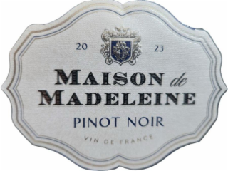 20 23 MAISON DE MADELEINE PINOT NOIR VIN DE FRANCE