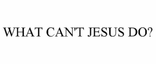 WHAT CAN'T JESUS DO?