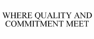 WHERE QUALITY AND COMMITMENT MEET