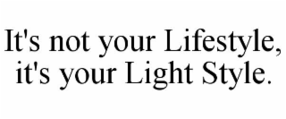 IT'S NOT YOUR LIFESTYLE, IT'S YOUR LIGHT STYLE.