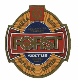 FORST SPEZIALBIER BRAUEREI SIXTUS DOPPEL BOCK BIRRA BEER CERVEZA