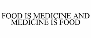 FOOD IS MEDICINE AND MEDICINE IS FOOD