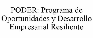 PODER: PROGRAMA DE OPORTUNIDADES Y DESARROLLO EMPRESARIAL RESILIENTE