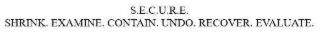 S.E.C.U.R.E. SHRINK. EXAMINE. CONTAIN. UNDO. RECOVER. EVALUATE.