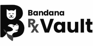 WORDS BANDANA AND VAULT AND THE STYLIZED LETTERS RX WITH X EXTENDING FROM R