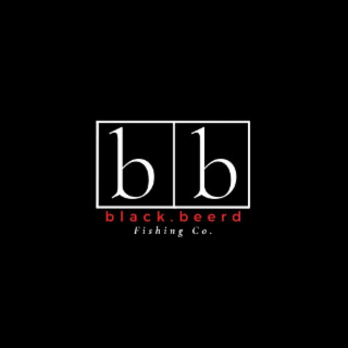 B B BLACK. BEERD FISHING CO. THE BACKGROUND IS BLACK.THE LETTERS 