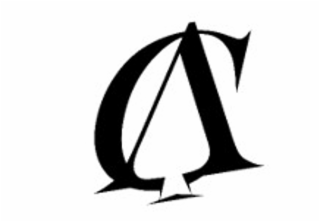 STYLIZED CAPITAL LETTER C WITH CAPITAL LETTER A NESTING ON TOP OF THE LETTER C WITH A SPADE DESIGN INSIDE THE LETTER A