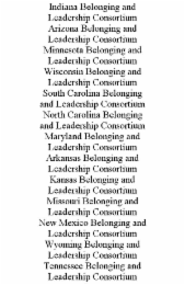 INDIANA BELONGING AND LEADERSHIP CONSORTIUM                                                                               ARIZONA BELONGING AND LEADERSHIP CONSORTIUM                                   