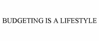 BUDGETING IS A LIFESTYLE