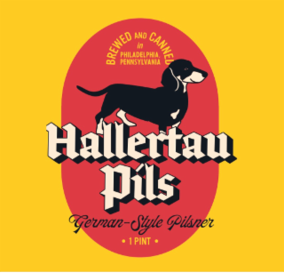 BREWED AND CANNED IN PHILADELPHIA PENNSYLVANIA HALLERTAU PILS GERMAN-STYLE PILSNER 1 PINT
