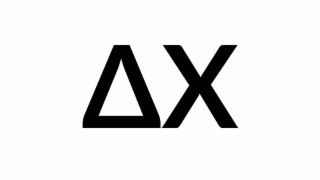 THE DRAWING SHOWS THE GREEK LETTER DELTA, THE SYMBOL FOR CHANGE IN MATHEMATICS, AND THE LETTER X.